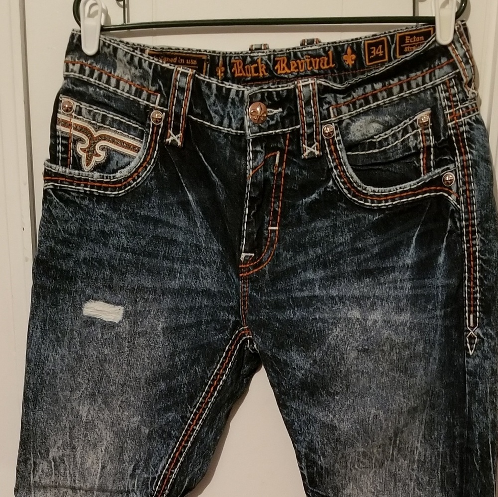 Mens Rock Revival Ecton Straight 34×34